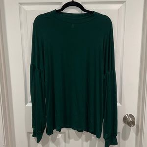 Womens large dark green long sleeve top